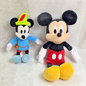 Disney Mickey Mouse Plush Lot of 2 - Brave Little Tailor & Classic Mickey